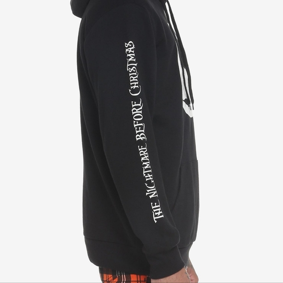 Tim Burton's The Nightmare Before Christmas hoodie Lg. Jack sleeve detail UNISEX - Picture 5 of 8